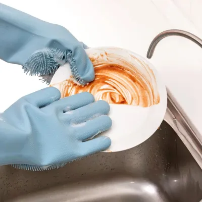 Silicone Dish Washing Kitchen Hand Gloves